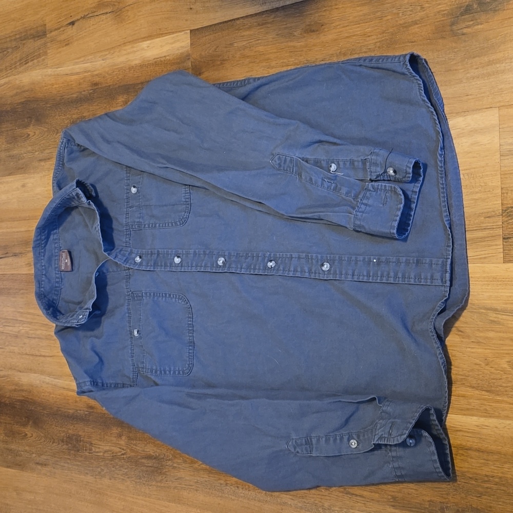 Grey button up long sleeve shirt